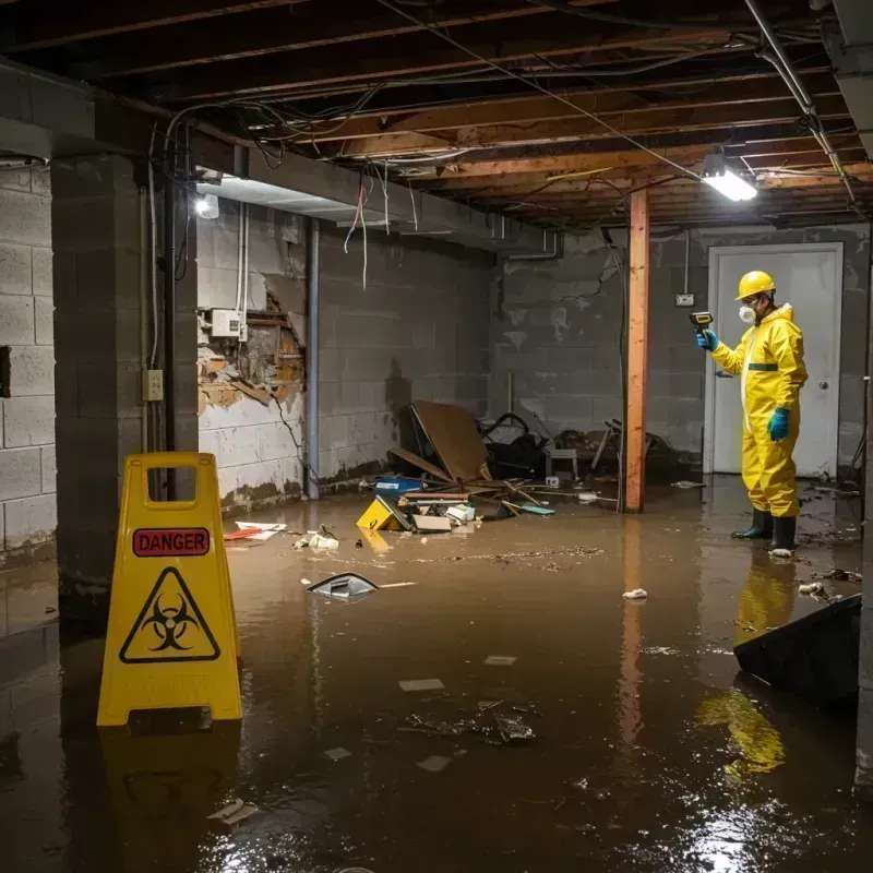 Flooded Basement Electrical Hazard in Mason County, IL Property