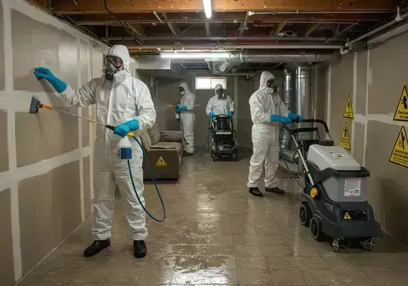 Basement Moisture Removal and Structural Drying process in Mason County, IL